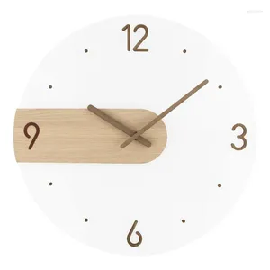 Wandklokken Hout Mode Klok Eenvoudig Creatief Transparant Esthetisch Rustige Handen Originele Slaapkamer Reloj Pared Home Decor