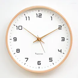 Horloges murales en bois salon muet horloge simple abordable luxe décorer mode moderne créatif cool