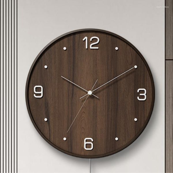 Horloges murales Bois Horloge décorative silencieuse Design moderne Montres de salon électroniques Relogio De Parede Décor à la maison