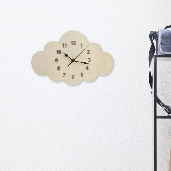 Relojes de pared Reloj de madera Decoración linda Mute Country Minimalista para comedor Dormitorio