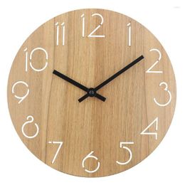 Relojes de pared Reloj de madera Reloj decorativo digital europeo Decoración de sala de estar Estilo americano