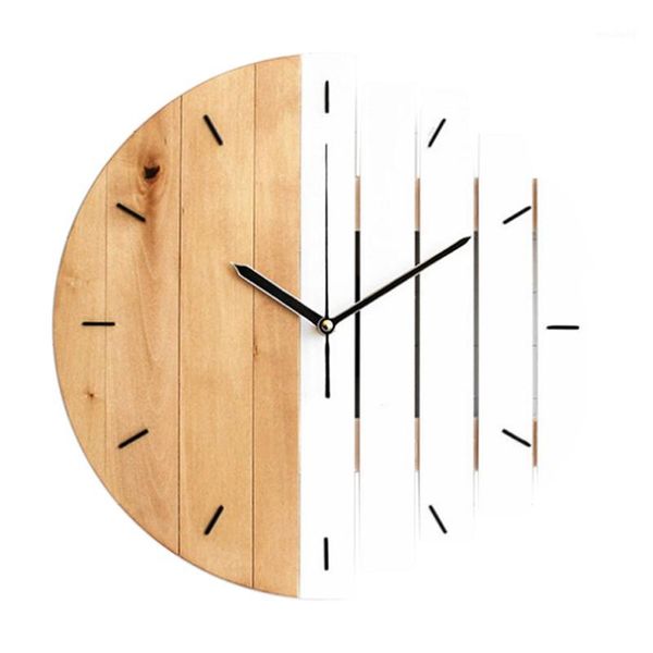 Horloges murales horloge en bois Design moderne Vintage rustique minable calme Art montre décoration de la maison D1