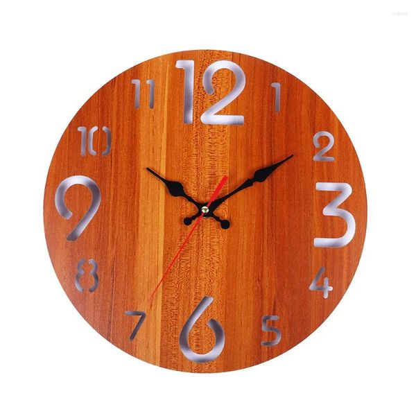 Horloges murales Horloge en bois Simple ronde rétro suspendue pour la maison chambre décor accessoires chambre