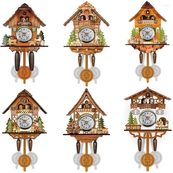 Horloges murales en bois horloge coucou Antique drôle oiseau bois pour accessoires de décoration de la maison