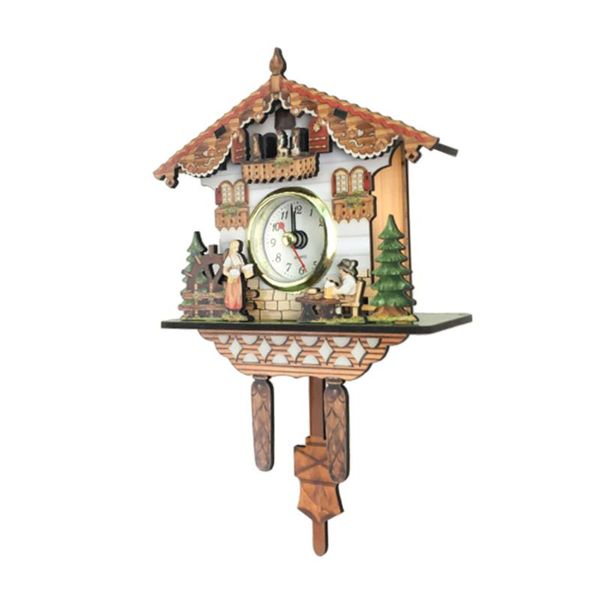 Horloges murales Horloge coucou en bois décorative avec des cadeaux de nouveauté de mouvement à quartz