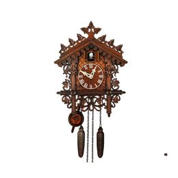 Wandklokken houten hangende klok vogel alarmkoekoek voor huis kinderkamer decoratie drop levering tuin decor dhkti