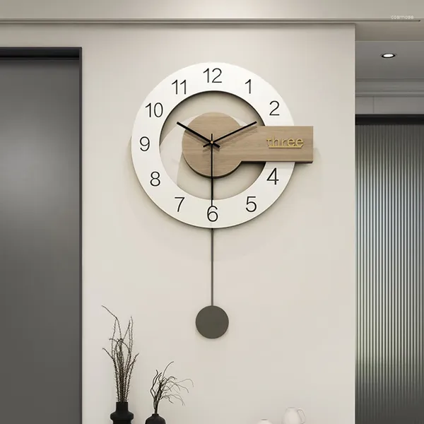 Horloges murales pendule en bois japonais Shipping gratuit White esthétique Watch Unique Classic Reloj de Pared Living Room Decoration