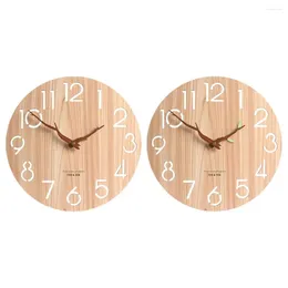 Wandklokken Houten horlogeklok Decoratie Housewarming Geschenken Arabische cijfers 12 inch