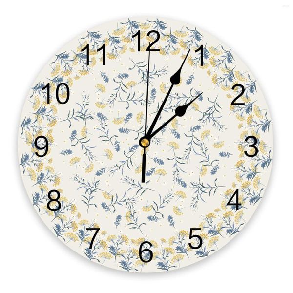 Horloges murales feuillage jaune fleurs décor à la maison moderne cuisine chambre chambre salon horloge
