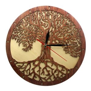 Yggdrasil Arbre De Vie Horloge Murale En Bois Géométrie Sacrée Arbre Magique Décor À La Maison Silent Sweep Cuisine Horloge Murale Cadeau De Pendaison De Crémaillère 220909