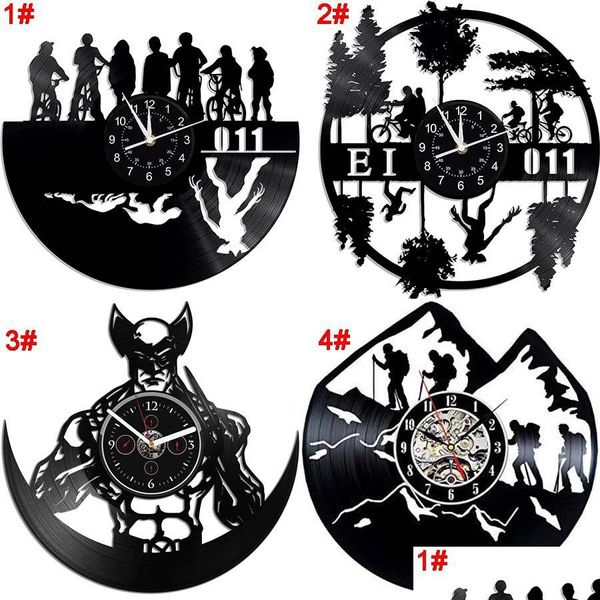 Horloges murales ZK20 Vinyl Clock Record Wood Art 16 couleurs Support de lumière Personnalisation Jeu Logo Personnages Étoiles Etc.039 Drop Livraison DHL2W