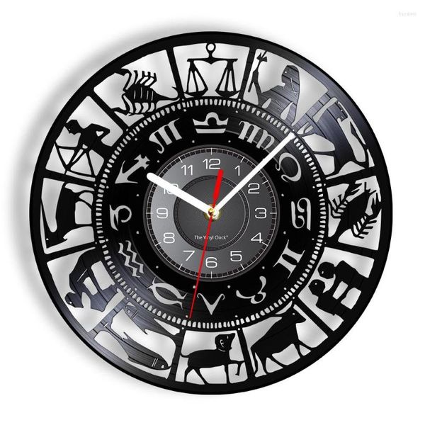 Horloges murales zodiaque astrologie Constellation rétro Record horloge décor à la maison pour chambre signe intéressant montre étoile Art