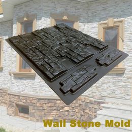 Moldes de hormigón para pared, casa de jardín, azulejos de piedra para pared, molde de piedra, fabricante de ladrillos de cemento, molde de casa pequeña para Tile256k