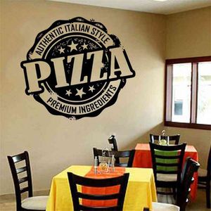 Muur sticker Italië eten pizza pasta italiaanse keuken restaurant muur decor venster glazen deur vinyl sticker keuken muurschildering kunst S937 210705