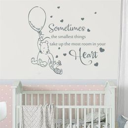 Sticker mural parfois les plus petites choses citations vinyle autocollant pépinière enfants chambre bébé chambre décor à la maison S851 210705