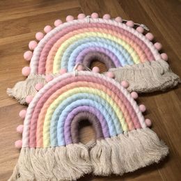 Wanddecor 1 pk Noordse geweven 8 lijnen regenboog tapijtwand hangende woonkamer slaapkamer kleur pendant decoratie muur hangende huisdecoratie 230317