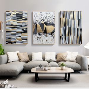 Décoration murale noir et blanc couleur bloc couture affiches et impressions peinture à l'huile sur toile Cuadros photos pour salon chambre