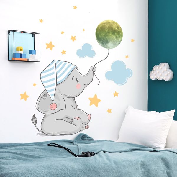 Decoración de pared para niños 5 a 7 pegatinas para habitaciones de niños, animales, bebé, niño, papel infantil, accesorios de decoración de habitación, dormitorio de niña 230220