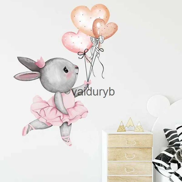 Autocollants de lapin de dessin animé, décoration murale pour chambres d'enfants, ballon lapin, décoration murale pour chambre d'enfant, salon et chambre à coucher