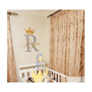 Décoration murale Design créatif couronne grand cadre autocollants pour chambre d'enfant nom personnalisé décalcomanies mode chambre Art vinyle Mural maison Sa302 Dro Dh3Kq