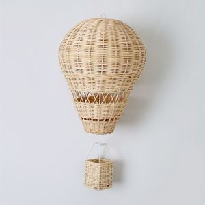 Decoração de parede feita à mão balão de ar pendurado estilo nórdico crianças quarto jardim de infância rattan tecer artesanato decoração de parede decoração de quarto de crianças 230324