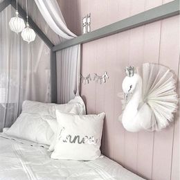 Wanddecor Kinderkamer Decoratie 3D Animal Heads Swan Wall Hanging Decor voor kinderen Room kinderkamer Decoratie Soft Install Game House 230324