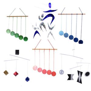 Wanddecor Montessori Mobile Diy Visual Practice Charm Birth Baby Gradiënt kleurpasta bal hangende gobbi danser Munari speelgoed voor kinderen 230131