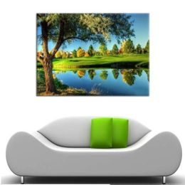 Muurdecoratieposter voor woonkamers Mooie golfbaan Landschapsschilderkunst Canvaskunst Home Decor Muurkunstwerk HD Prints voor thuis 335f