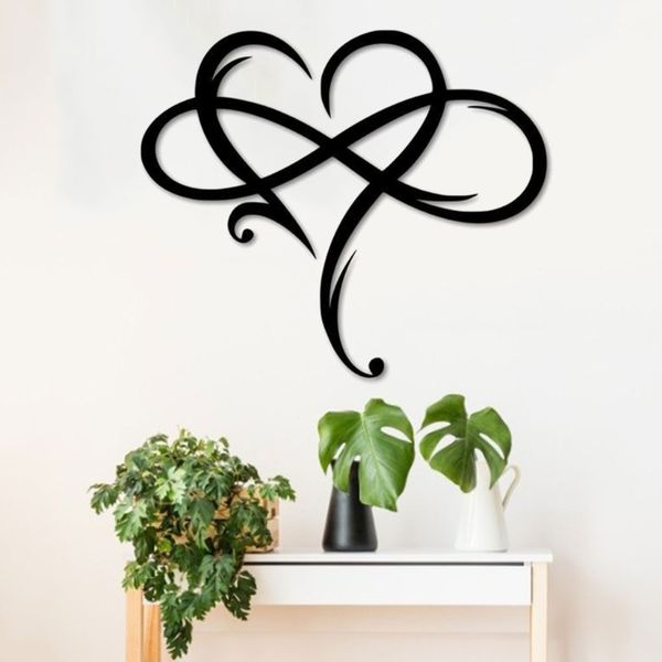 Décoration murale, Metal Infinity Heart Sign Wall Pendant Art Love Love Sign Wall Sign Metal Wall Decor