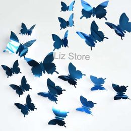 Mur DIY PCS / Set Decoration 12 MIRMOR HOME SURCE 3D MARIAGE DÉCOR DÉCORFIL AUTORFLES Autocollants TH0773