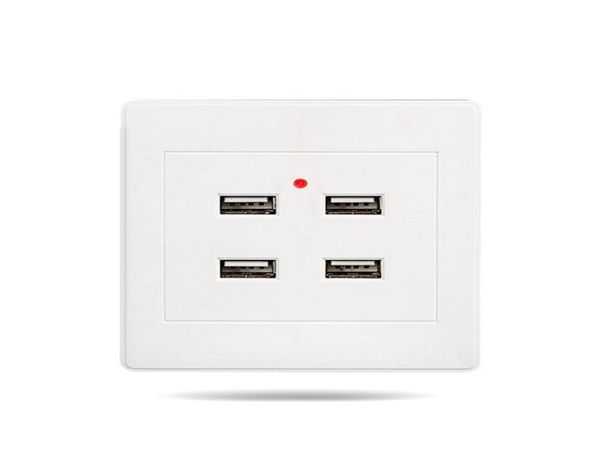 Wall Five Holes Cuatro doble teléfono móvil Carga del panel USB Tipo 86 USB Switch Socket 4910239