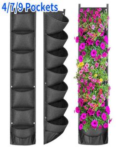 Mur suspendu jardin cultiver la plante en feutre de la plante de croissance des herbes de fleur de fleur de croissance en pot de jardin vertical fournit des sacs muraux h28489795