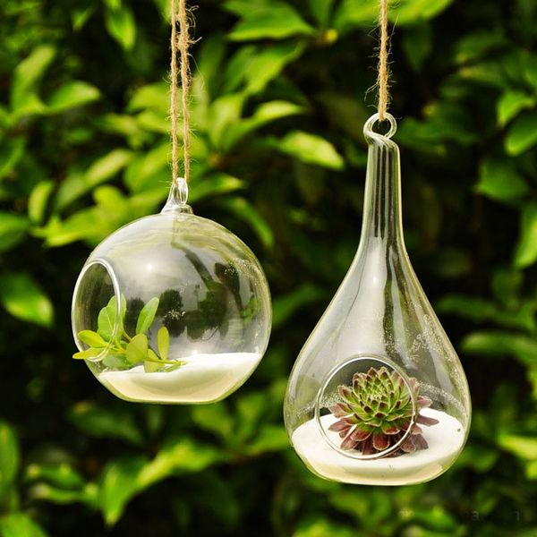 Tenture murale en verre terrariums planteur vase à fleurs oblat terrariums globe en verre support de pot de plante d'air pour la décoration de Noël à la maison idée cadeau