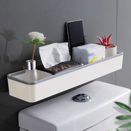 Punch Gabinete de almacenamiento de baño de baño colgante de pared Punch Free Multifuncional Artifacto sobre el organizador del estante 240508