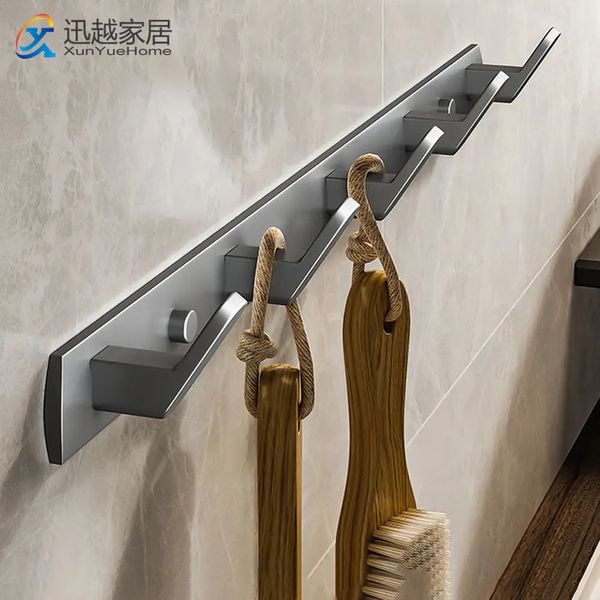 Ganchos de pared Batio de baño Hanger Soporte de ropa de pistola Gris Toliet Tool Ratch para accesorios para el hogar Estante de gancho de llave 240419