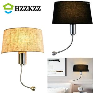 Lampe murale 1 / CPS Tissure de style LED à LED With Night Light Home Decoration Modern Decoration Chadow Reading Bedside Indoor