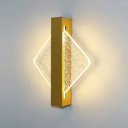 Lámpara de pared 1 paquete de cristal para iluminación solar al aire libre Fondo de TV Luces empotradas doradas Dormitorio interior del hogar 25 cm