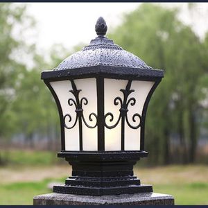 Wandlamp 1 stks antieke pijler licht voor binnenplaats vierkant aluminium buitenverlichting villa lichten e27 glazen kap waterdicht straat
