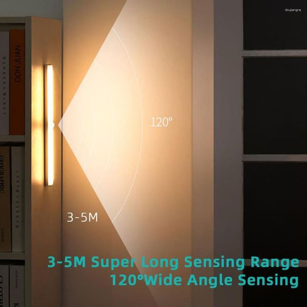 Lámpara de pared 100 mm gabinete de luz caliente armario led inalámbrico piR movimiento sensor recargable sensor de tiras usb decoraciones para el hogar