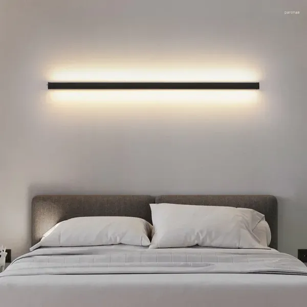 Lámpara de pared 110V220V Reflector minimalista de Poflood de una palabra para iluminación de fondo con soporte Decoración ligeramente lujosa Ambiente de escaleras