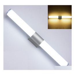 Wandlamp 12/16/22 W LED LICHT Soft Acryl Toiletbeveiliging Warm Witte badkamer Metalen Basis Moderne kast Aflevering Huis Tuin E Dherd