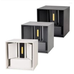 Applique 12W Dimmable COB Moderne Bref Cube Réglable Surface Monté LED Extérieur Étanche Lumière Jardin Applique