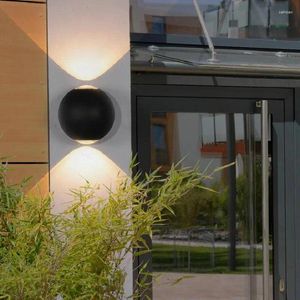 Wandlamp 12W bolvormig modern opbouw buiten LED-licht waterdicht schans voor gangtuin