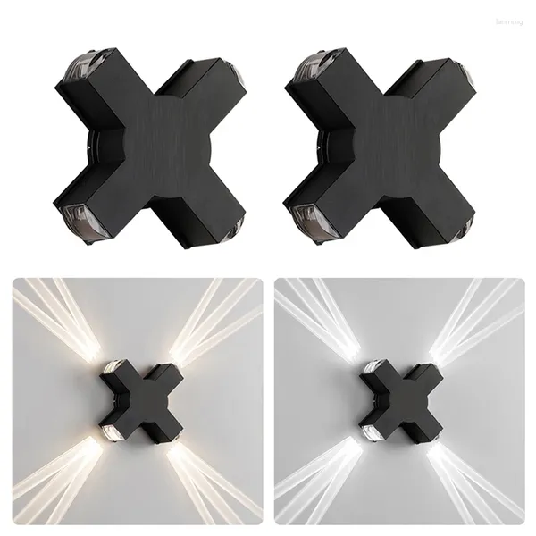 Applique murale 1pc 4w Led 120 degrés haute luminosité Protection Uv faisceaux croisés pour éclairage de jardin extérieur décoration de couloir