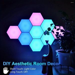 Lampe murale 1PC Touch Sensitive Night RGB Éclairage module géométrique Module DIY Lumière pour les chambres de salon