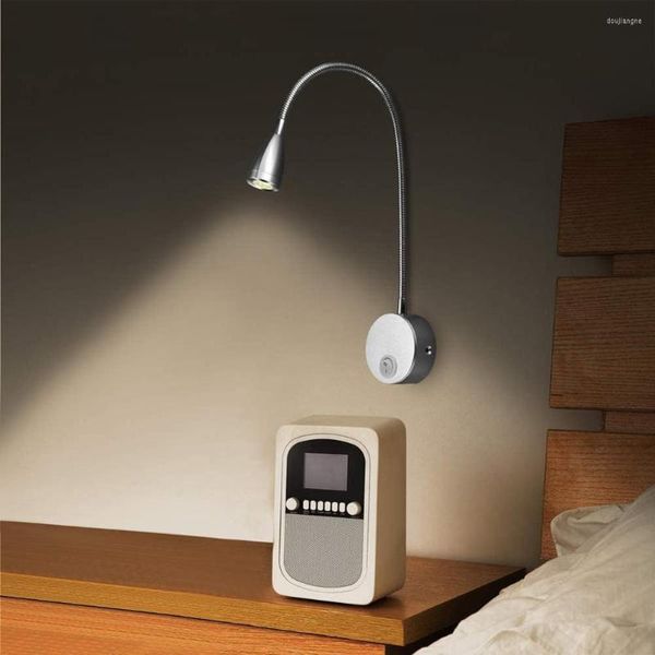 Applique murale 1 pièces LED lampe de lecture de bureau Protection des yeux Rotation à 360 degrés Flexible col de cygne USB chambre nuit