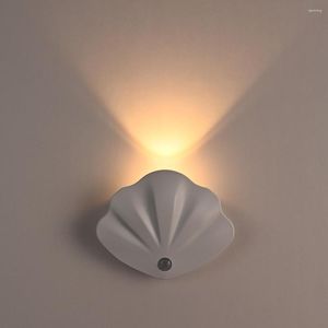 Wandlamp 2023 LED -licht met beweging van het menselijk lichaam Smart Shell Design Oplaadbare magnetische zuigverlichting