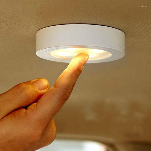 Lámpara de pared 2 unids/lote Mini interruptor táctil luz de techo alimentado por batería porche novedad gabinete cabecera pasillo