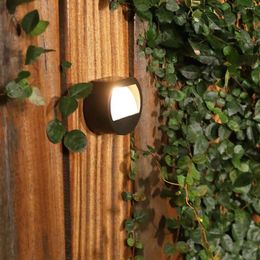 Lámpara de pared 3LED Luz reflectante circular solar al aire libre IP65 Patio impermeable Escaleras Pasos Guía Luces de calle Jardín Villa Decoración