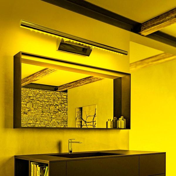 Lâmpada de parede 3w/5w/7w led luz espelho do banheiro branco quente/branco luminárias de alumínio aço inoxidável com switchwall